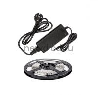Набор светодиодная лента LS 35CW-60/33-5-AP 60LED 24Вт IP33 6000K холодный белый 5м, адаптер IN HOME