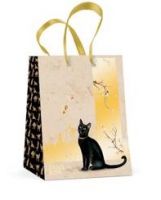 Вертикальный подарочный пакет "Черные кошки", S маленький
