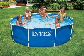 Каркасный бассейн 305 х 76 см Metal Frame Pool Intex 28202NP, фильтрующий насос
