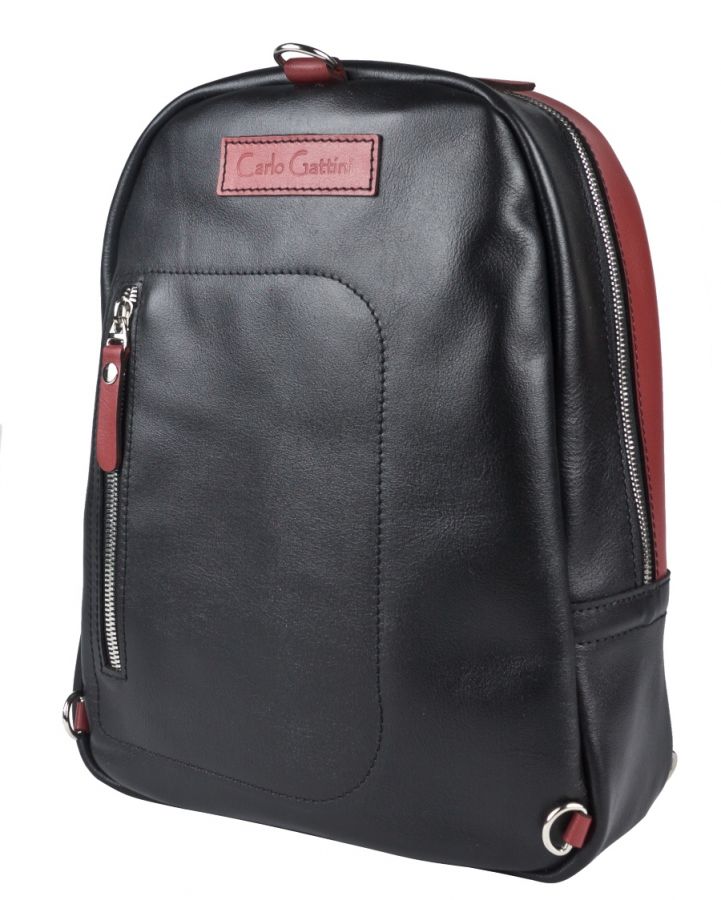Кожаный рюкзак Carlo Gattini Albera black/red 3055-01