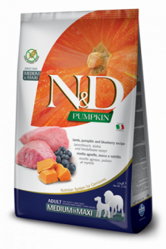 N&D Lamb, Pumpkin & Blueberry Adult medium&maxi (ягненок, тыква и черника для взрослых собак средних и крупных пород)