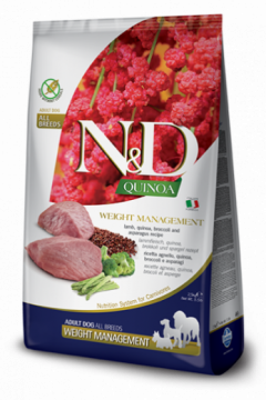 N&D Dog Quinoa Weight Management Lamb Adult (ягненок+киноа, брокколи и спаржа. Контроль Веса)
