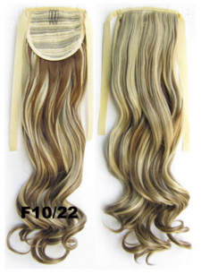 Искусственные термостойкие волосы - хвост волнистые №F10/22 (55 см) -  80 гр.