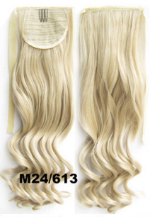 Искусственные термостойкие волосы - хвост волнистые №M24/613 (55 см) -  80 гр.