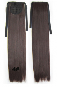 Искусственные термостойкие волосы - хвост прямые на ленте №004 (55 см) -  80 гр.