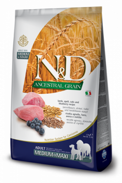 N&D Low Grain LAMB & BLUEBERRY Adult medium&maxi (ягненок+черника для взрослых собак средних и крупных пород)