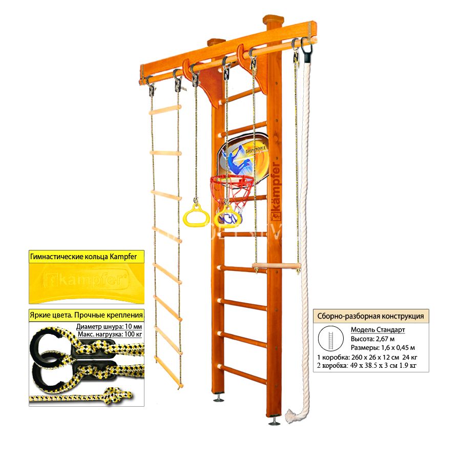 ДСК Kampfer Wooden Ladder Ceiling Basketball Shield