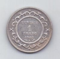1 франк 1907 года Тунис