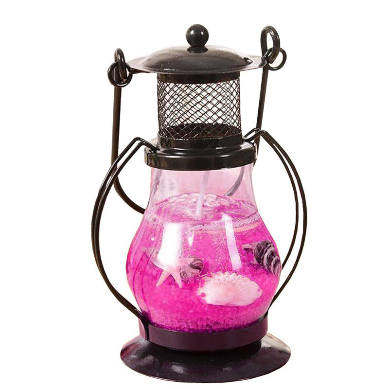 Гелевая свеча Керосиновая Лампа 9 см (цвет наполнителя розовый)