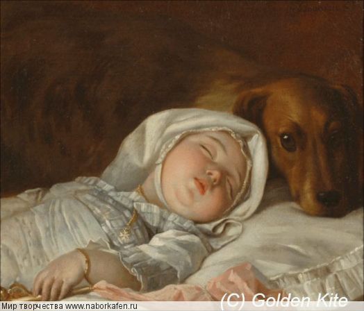 1943 Sleeping Child guarded by a Dog