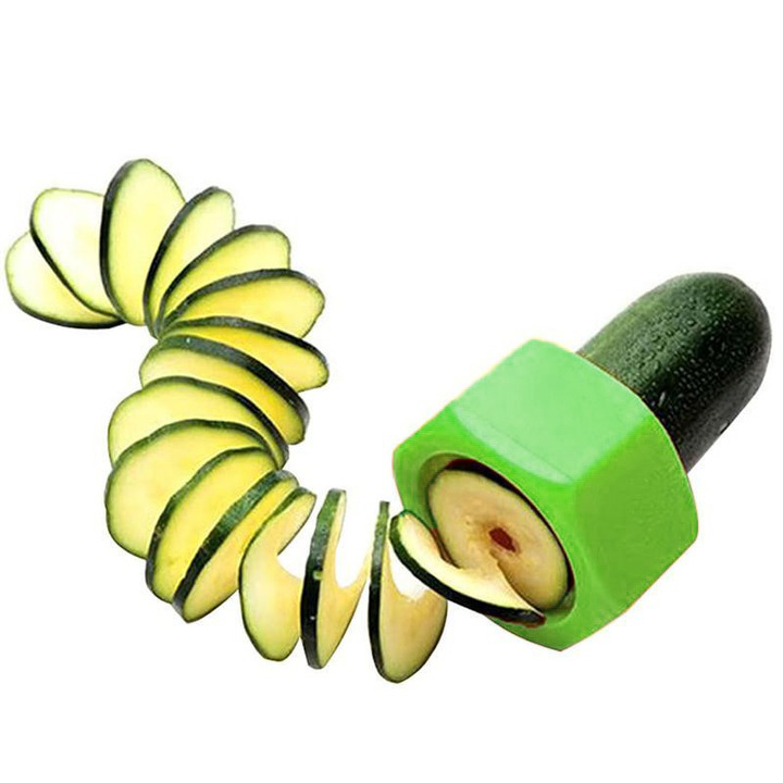 Слайсер для нарезки овощей спиралью (цвет зеленый)