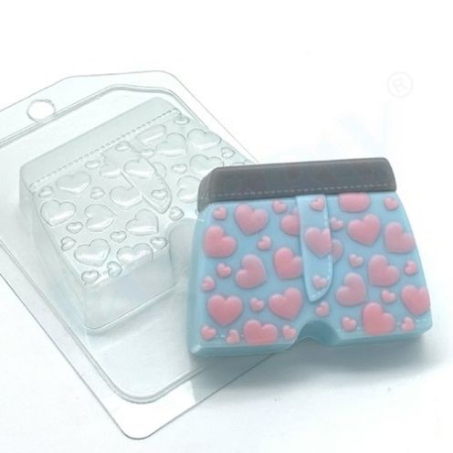 Форма пластиковая для мыла и шоколада "Труселя с сердечками"