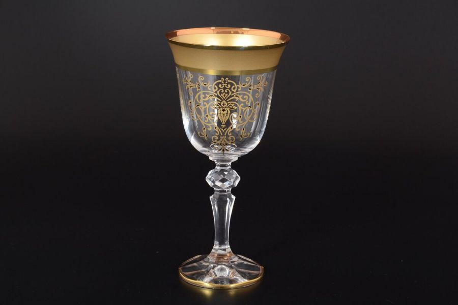 Кристина набор бокалов для вина Матовая полоса золотая роспись, 6 шт.