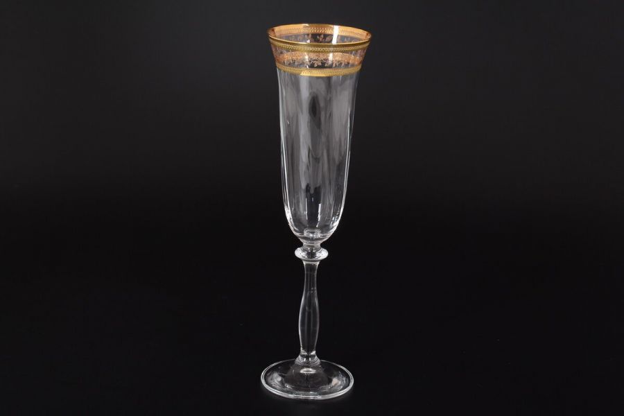 Набор фужеров для шампанского 190 мл Анжела "Золотой Лист", 6 шт.