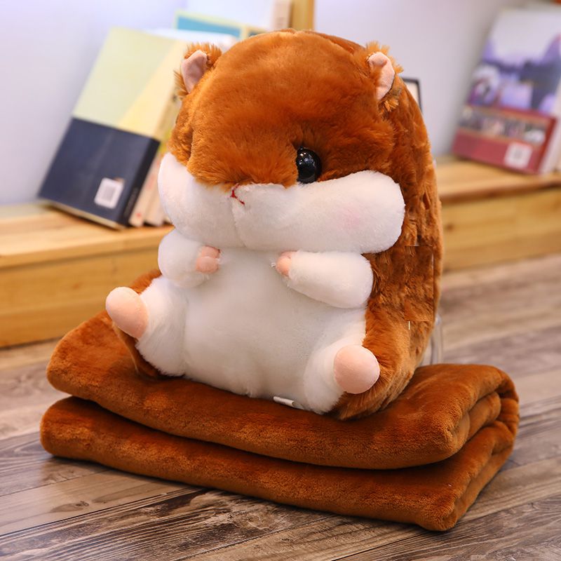 Игрушка с пледом Хомяк (цвет коричневый)