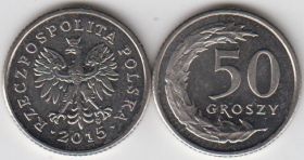 Польша 50 грош 2015 UNC