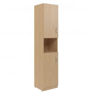 Шкаф колонка с 2-мя глухими малыми дверьми SR-5U.4(L) Легно светлый 386х375х1815 SIMPLE