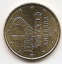 50 центов Андорра  2019, регулярная UNC