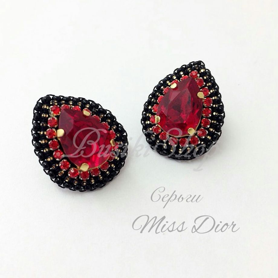 Серьги "Miss Dior" красные
