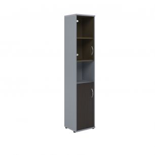 Шкаф колонка с малой глухой и стеклянной дверьми СУ-1.4(L) Груша Ароза 406*365*1975 IMAGO