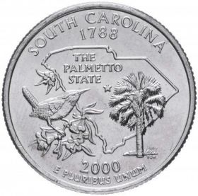 ХАЛЯВА!!! 25 центов США 2000г - Южная Каролина, VF- Серия Штаты и территории