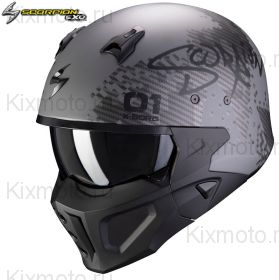 Шлем Scorpion Covert-X Xborg, Серебряно-черный