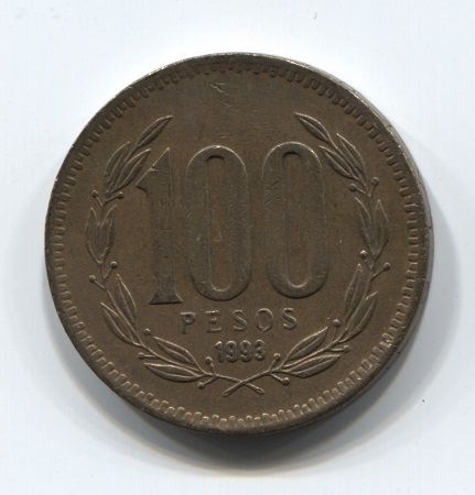 100 песо 1993 года Чили