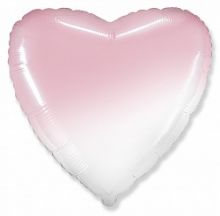 Шар (18''/46 см) Сердце, Розовый, Градиент, 1 шт., Flexmetal