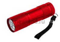 Фонарь ручной FLA 61R 9LED 3ААА алюминиевый КРАСНЫЙ IN HOME