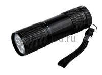 Фонарь ручной FLA 61B 9LED 3ААА алюминиевый ЧЕРНЫЙ IN HOME