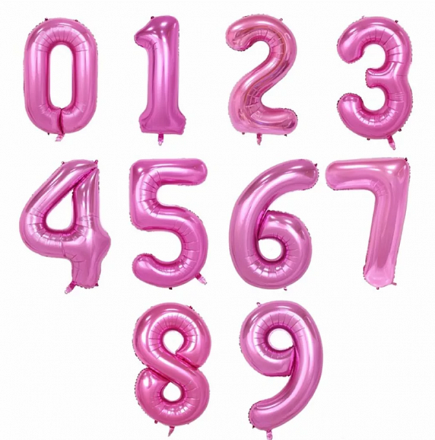 Цифра, Розовый (40''/102 см)