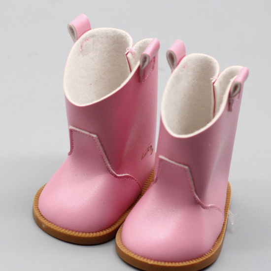 Обувь для куклы 7,5 см - сапожки светло-розовые