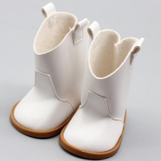 Обувь для куклы 7,5 см - сапожки белые