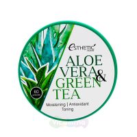 Esthetic House Увлажняющие гидрогелевые патчи для век с алоэ и зелёным чаем Aloe Vera & Green Tea Hydrogel Eye Patch, 60 шт