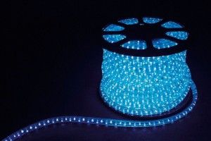 Дюралайт (световая нить) со светодиодами, 2W 100м 230V 36LED/м 13мм, синий, LED-R2W 26065