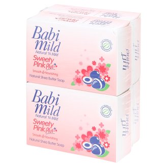Детское мыло с маслом Ши Babi Mild Sweety Pink Plus Smooth & Nourishing Baby Soap 75 гр x 4 шт