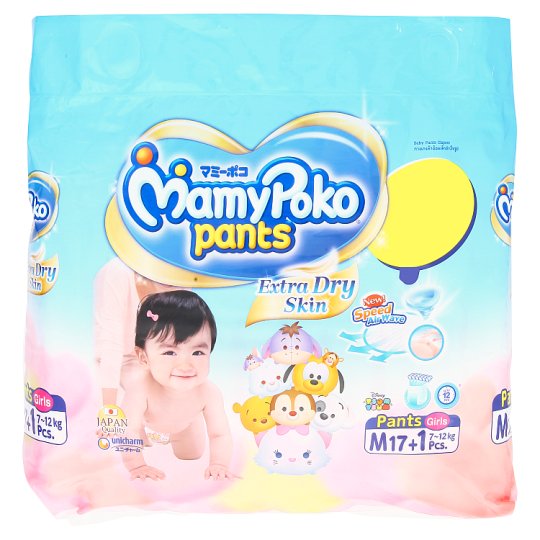 Детские подгузники-трусики для девочек M MamyPoko Pants 18 шт