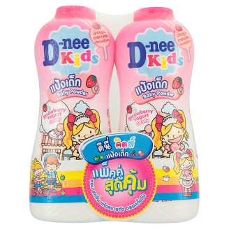 Детская присыпка Клубника и Йогурт D-nee Kids Strawberry Yogurt Candy Scent Baby Powder 450 гр x 2 шт