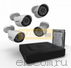 Комплект видеонаблюдения на 4 наружные камеры AHD-M (с HDD-1Tб) ProConnect