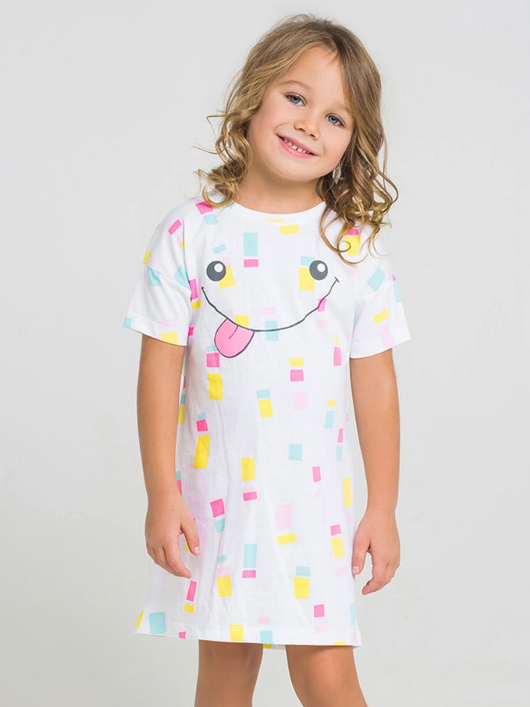 Сорочка Цветные квадратики для девочки 7 лет