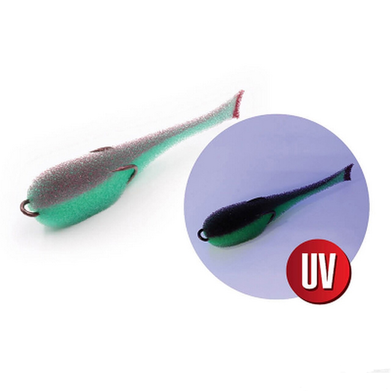 Поролоновая рыбка цвет 17 UV, уп.(5шт.) с двойником