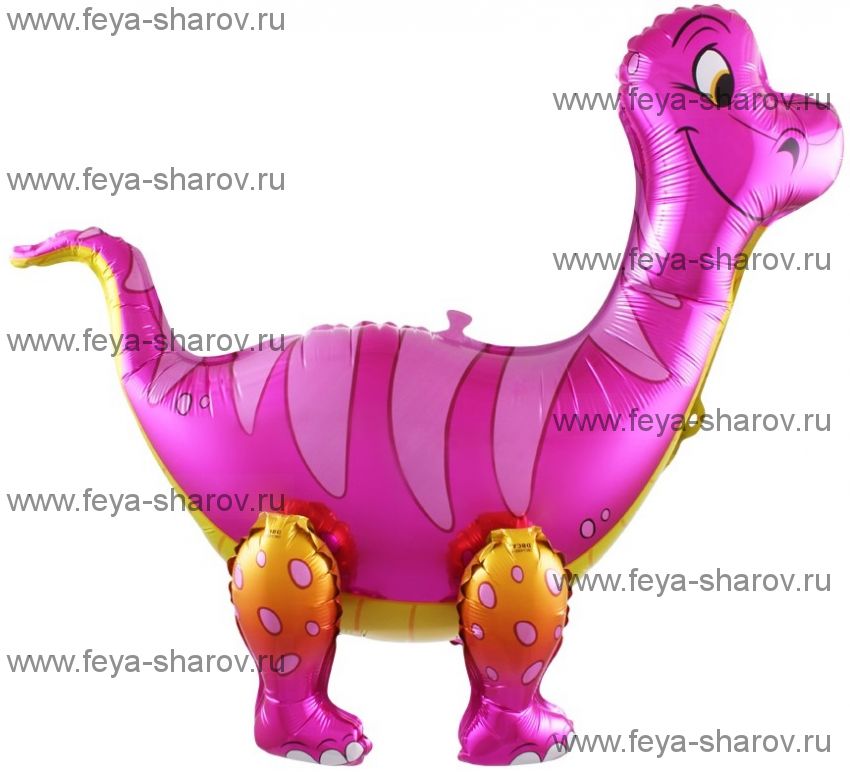 Шар Динозавр Брахиозавр Розовый