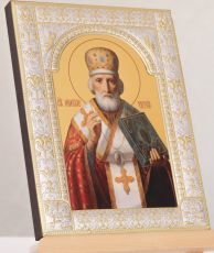 Икона Николай чудотворец Мир Ликийских (18х24см)