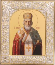 Икона Николай чудотворец Мир Ликийских (9х10,5см)