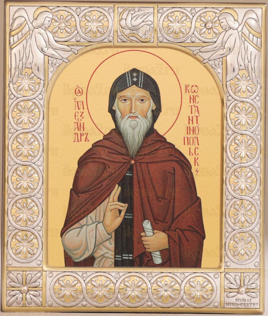 Икона Александр Константинопольский преподобный (9х10,5см)