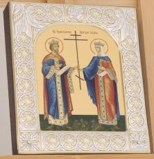 Икона Константин и Елена равноапостольные (9х10,5см)