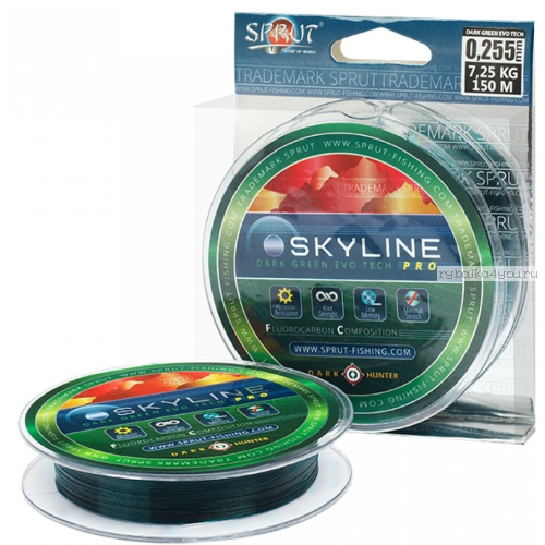 Флюорокарбоновая леска Sprut Skyline Evo Tech Pro 150 м / цвет: Dark Green