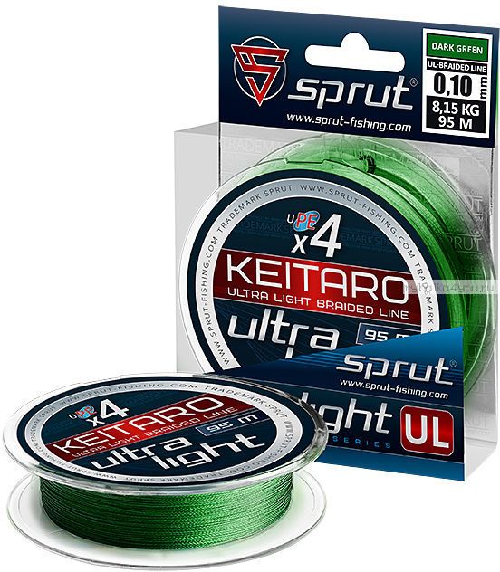 Шнур плетеный Sprut Keitaro Ultra Light Braided Line x4 95 м / цвет: Dark Green