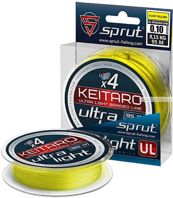 Шнур плетеный Sprut Keitaro Ultra Light Braided Line x4 95 м / цвет: Fluo Yellow