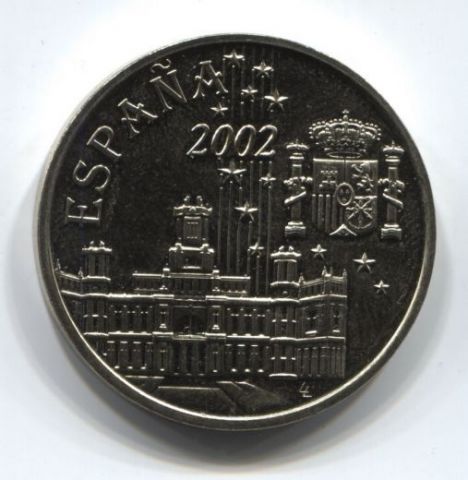 Монетовидный жетон 2002 года Испания AUNC, ввод евро в обращение